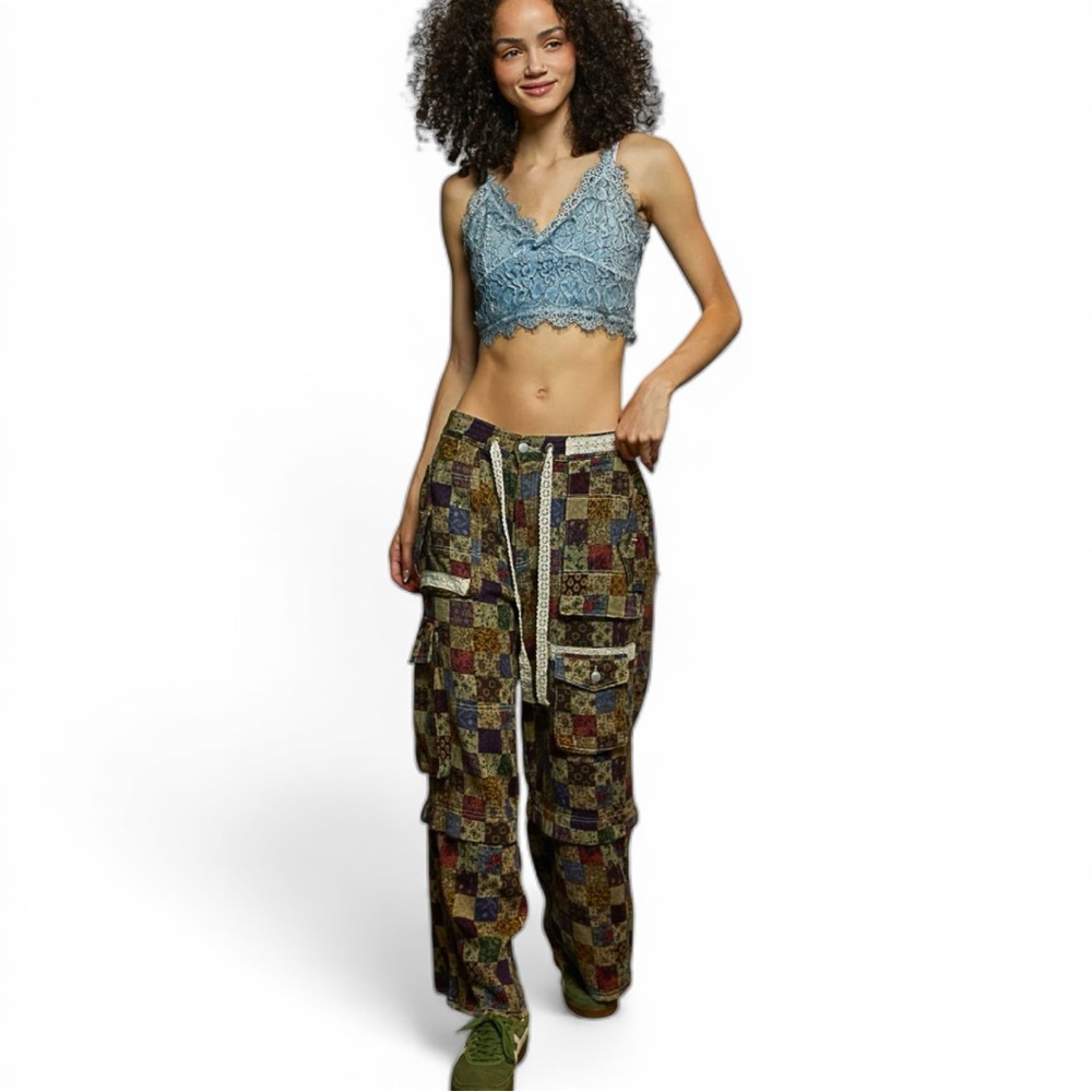 POL Multicolor Patchwork Joggers NWT - image 2